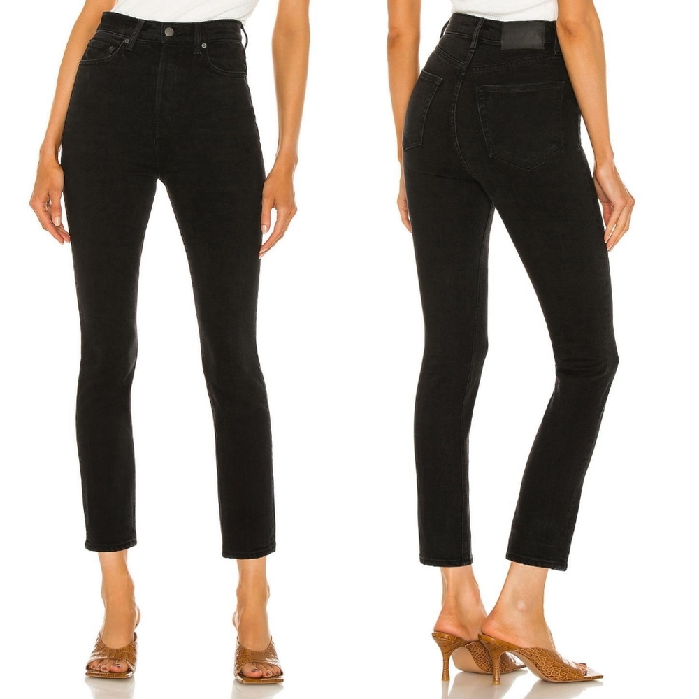 GRLFRND the piper super high rise stretch slim crop jeans in hollywood heights